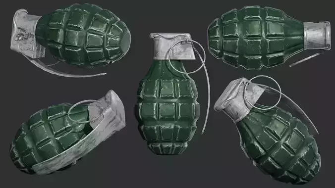 Hand grenade Low-poly 3D model