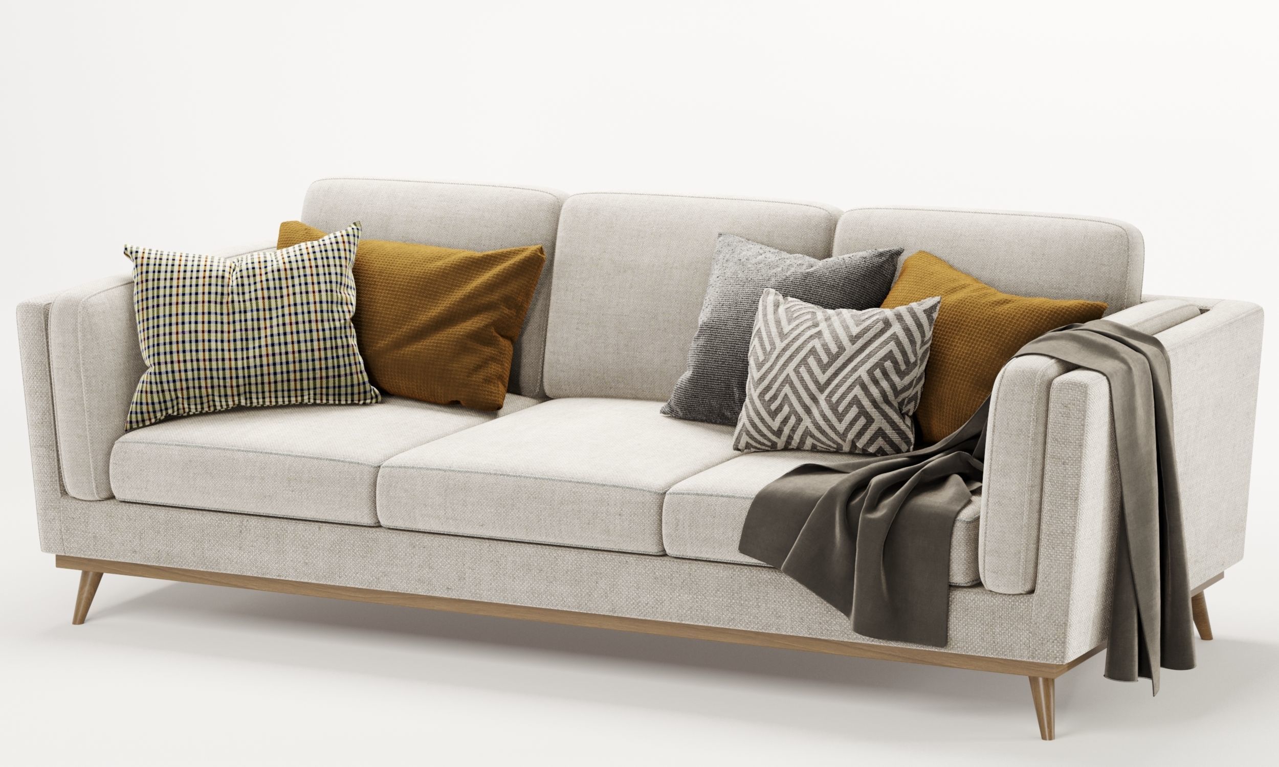 Kassia Linen sofa 3D model_3