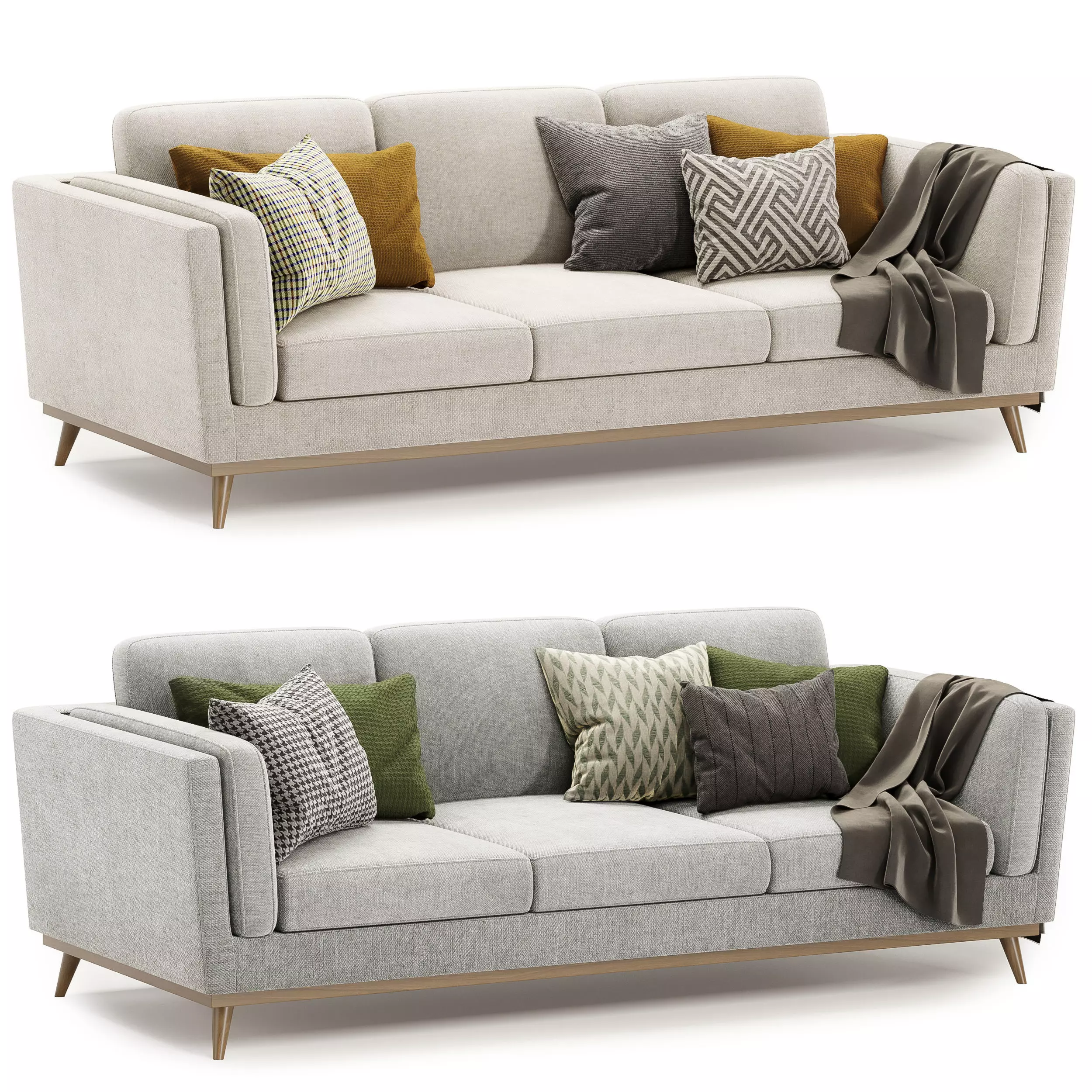 Kassia Linen sofa 3D model_0