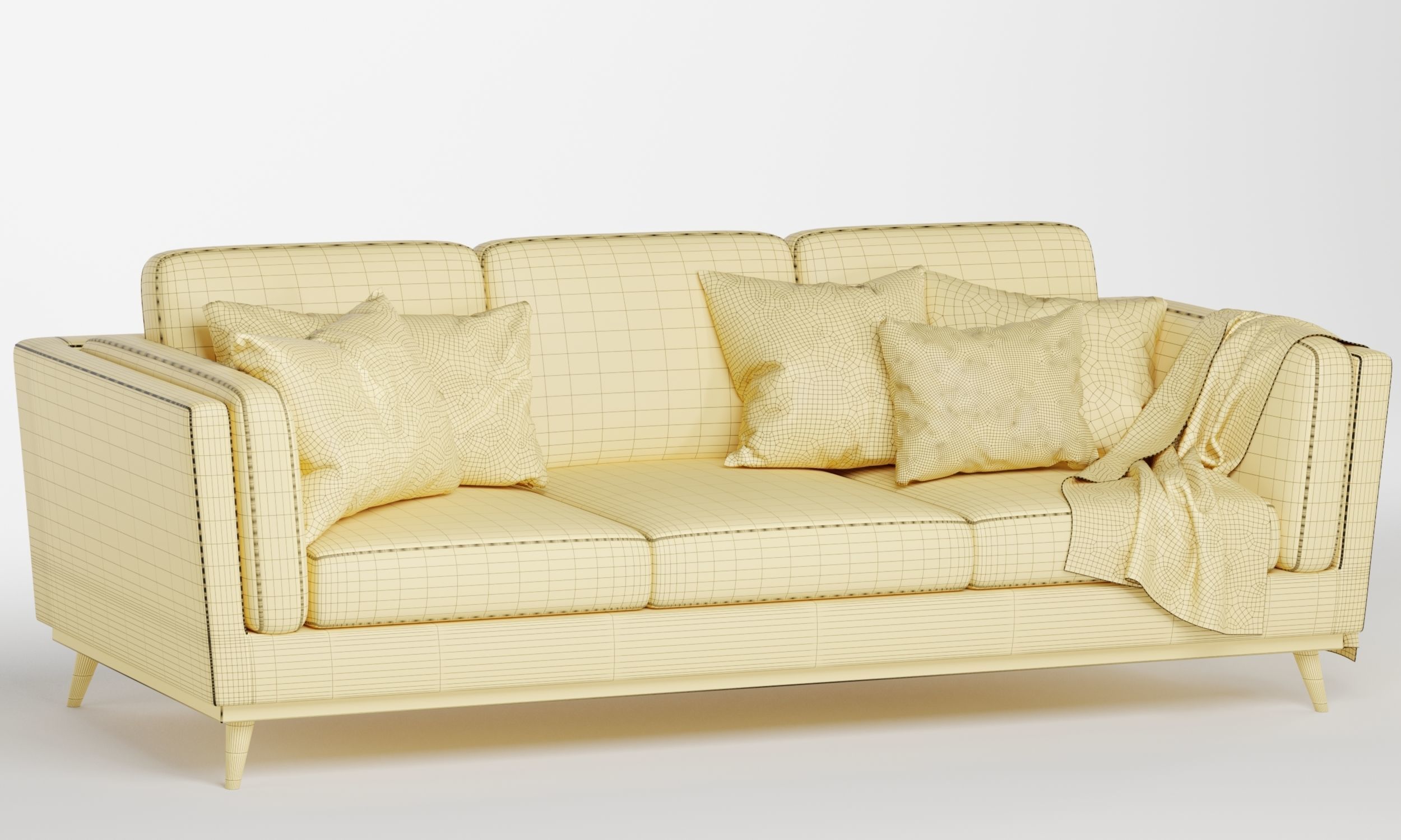Kassia Linen sofa 3D model_7
