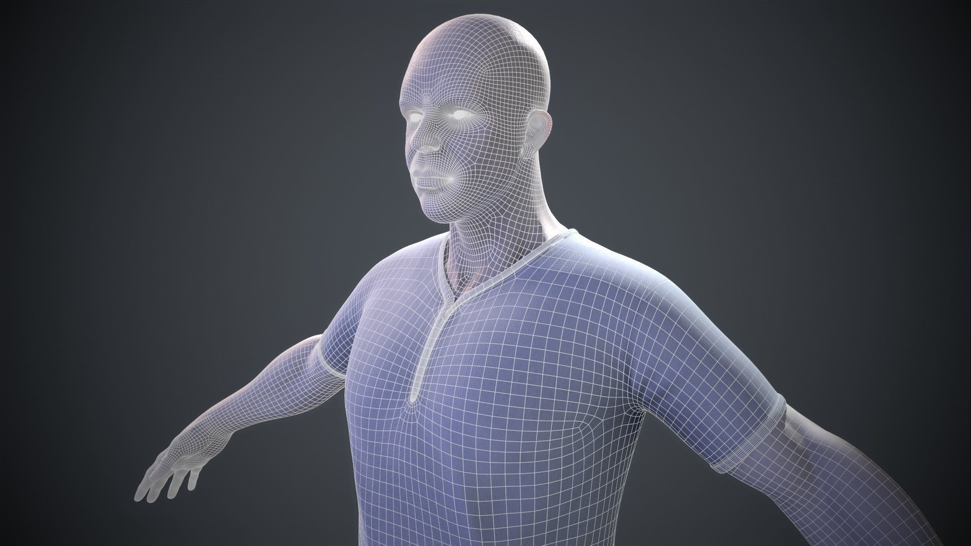 male body lowpoly game model Low-poly 3D model_22