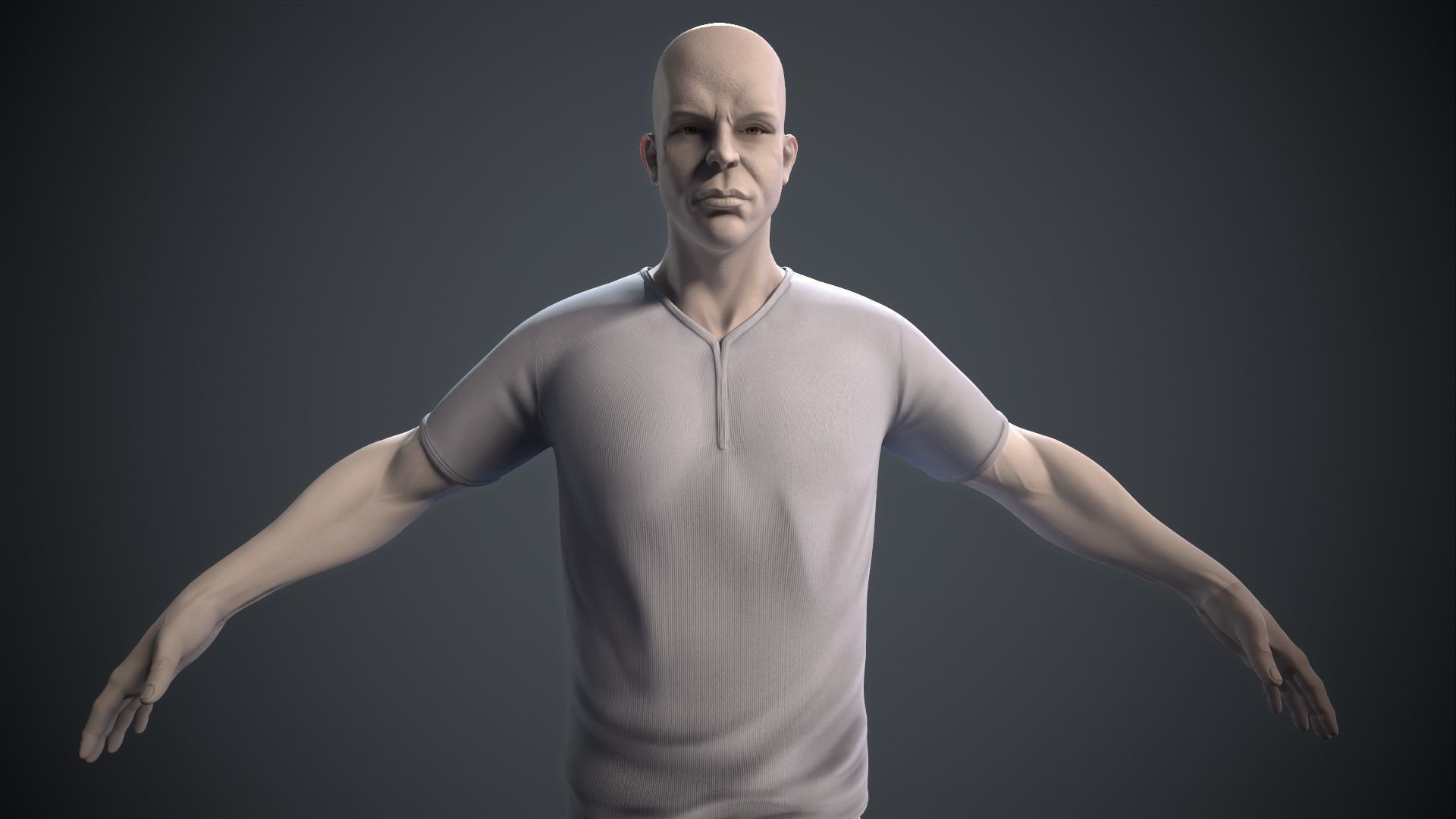male body lowpoly game model Low-poly 3D model_16