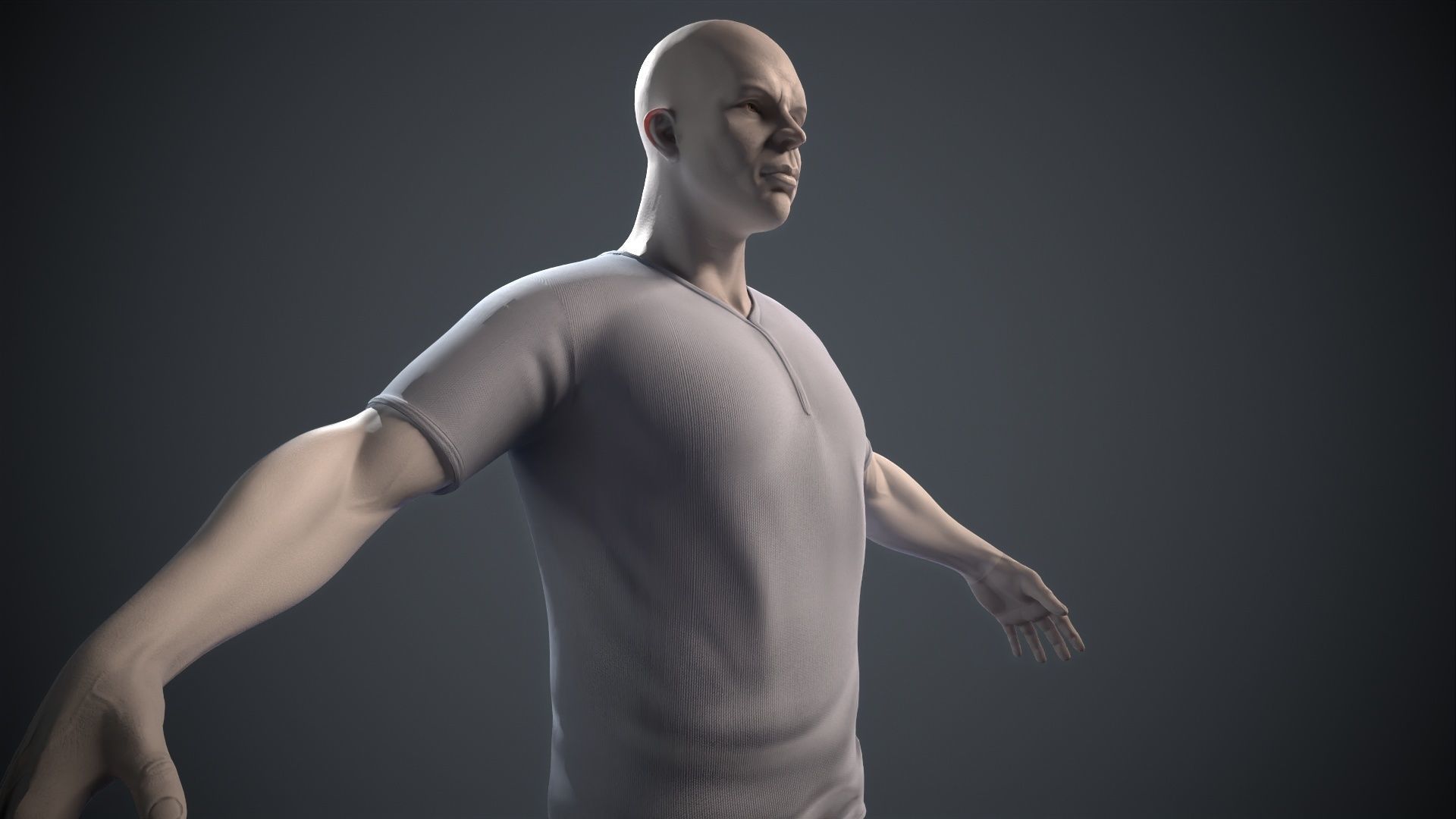 male body lowpoly game model Low-poly 3D model_17