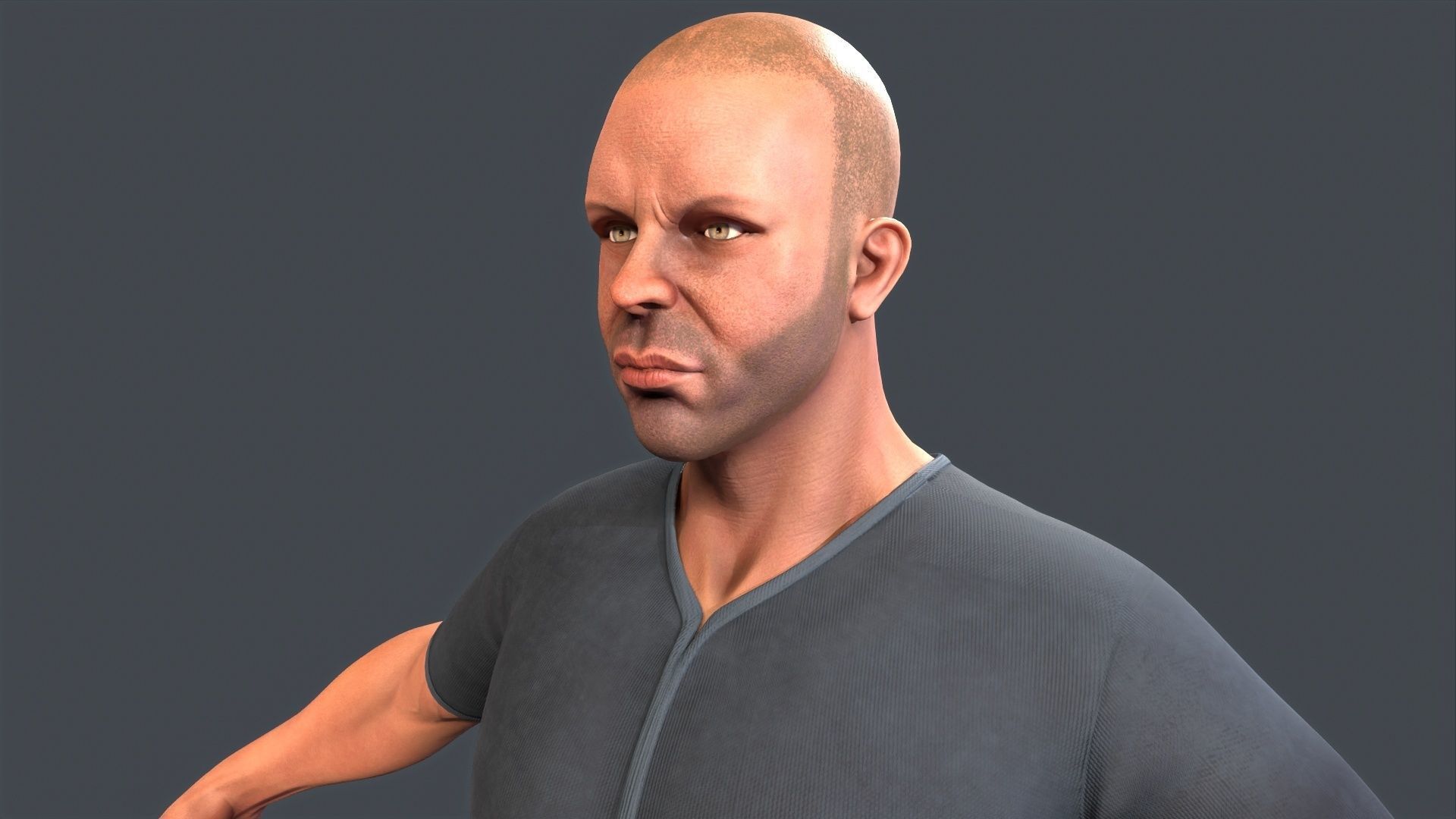 male body lowpoly game model Low-poly 3D model_7