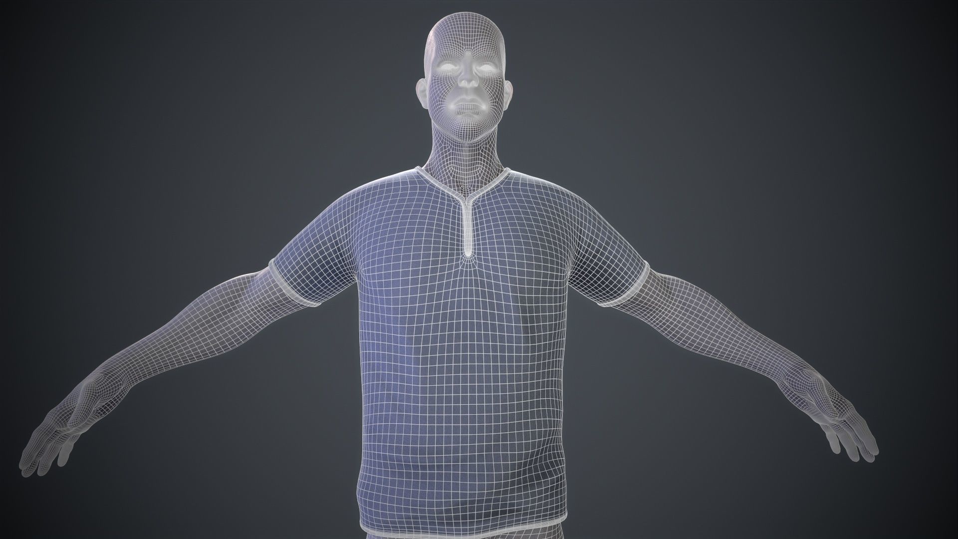 male body lowpoly game model Low-poly 3D model_21