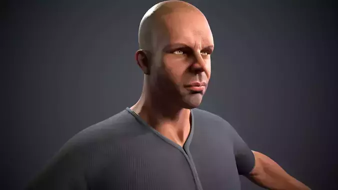 male body lowpoly  game model 