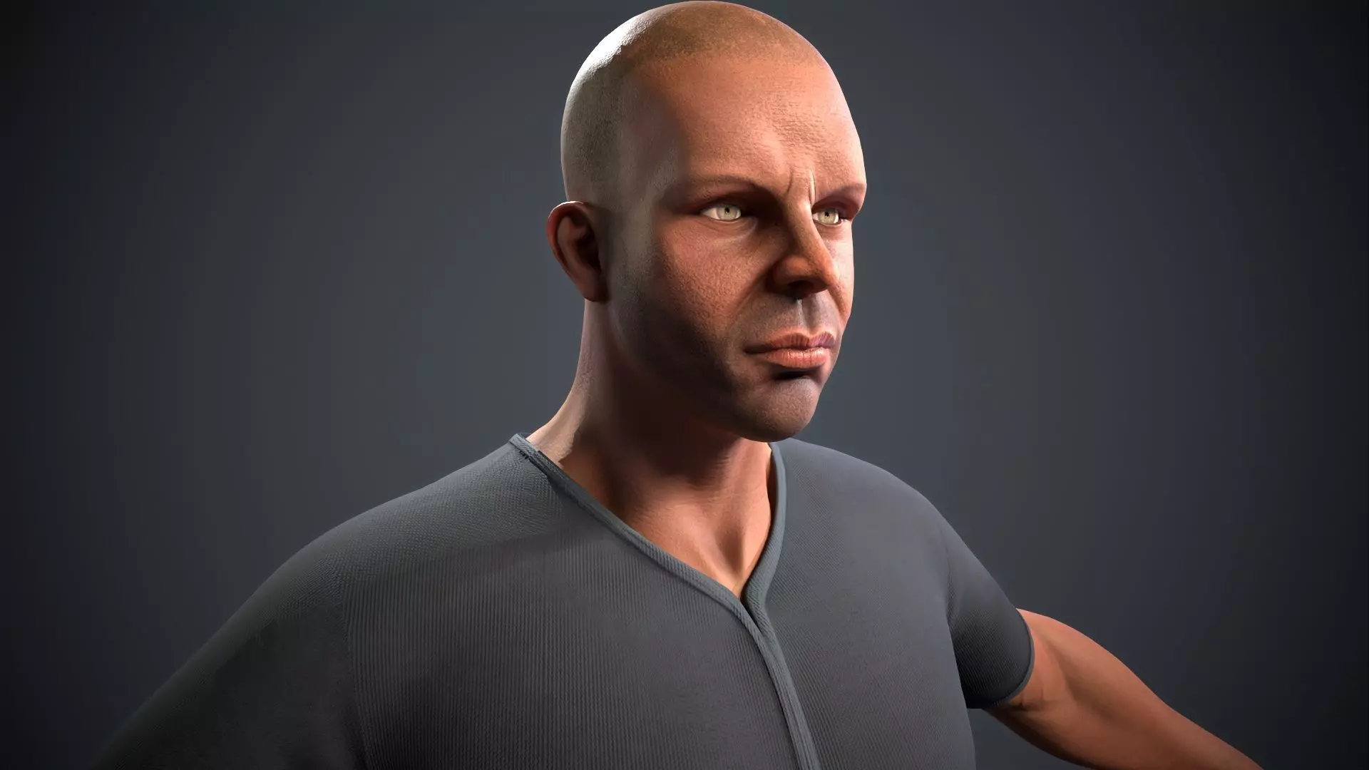 male body lowpoly game model Low-poly 3D model_0