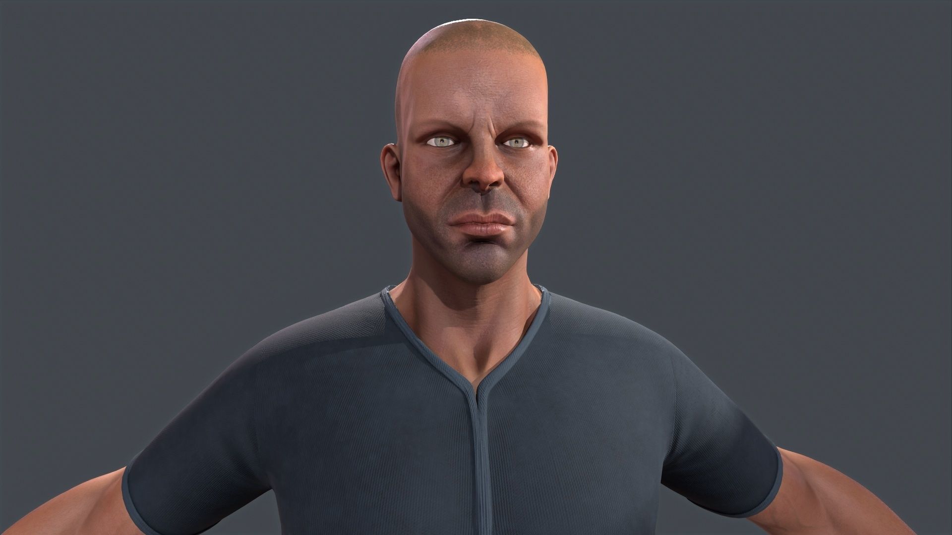 male body lowpoly game model Low-poly 3D model_3