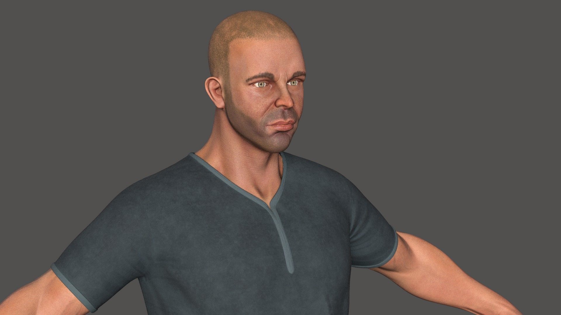 male body lowpoly game model Low-poly 3D model_14
