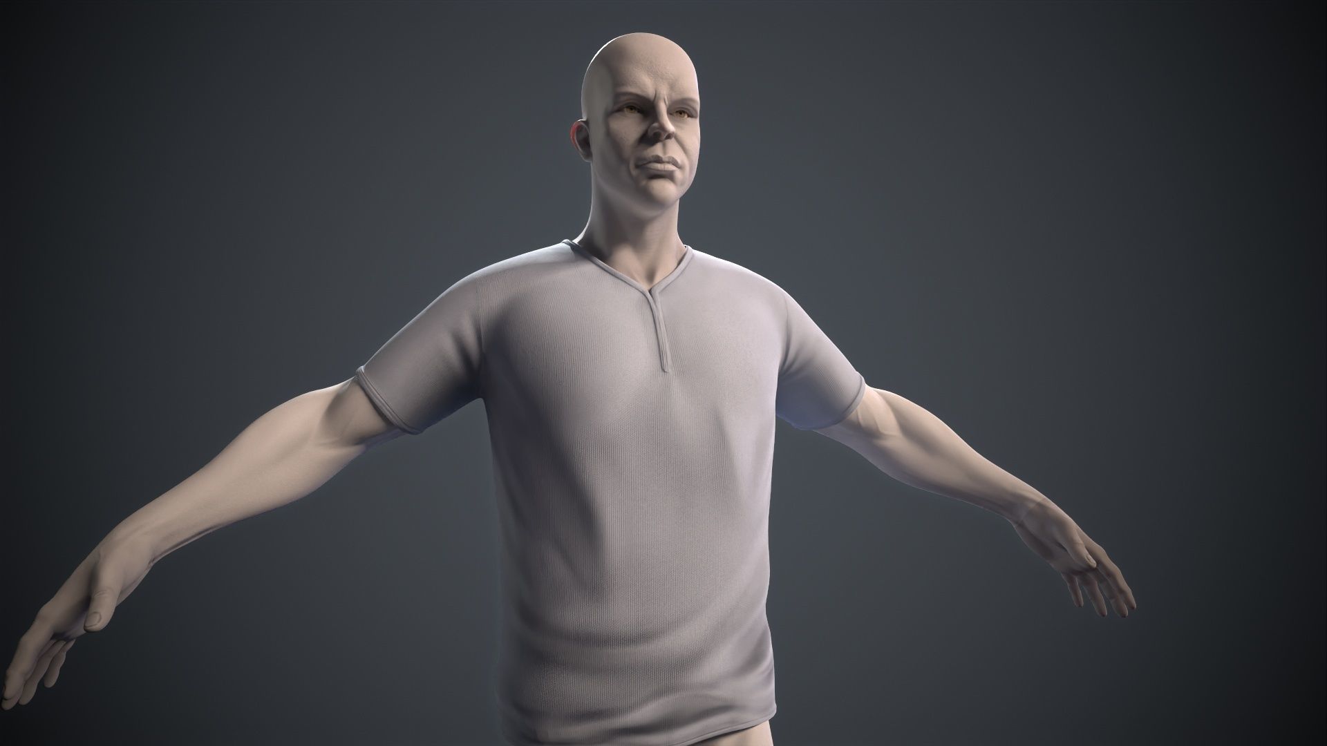 male body lowpoly game model Low-poly 3D model_19