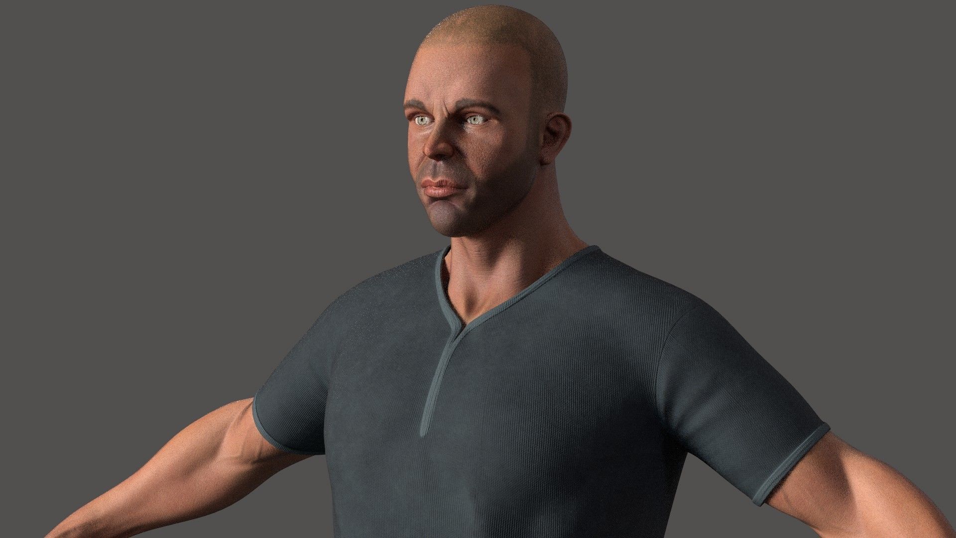 male body lowpoly game model Low-poly 3D model_13