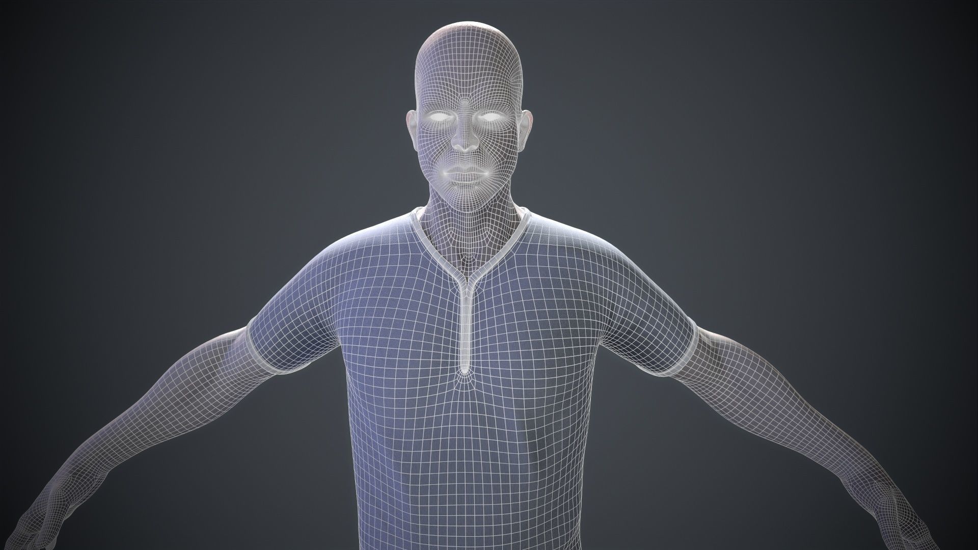 male body lowpoly game model Low-poly 3D model_23