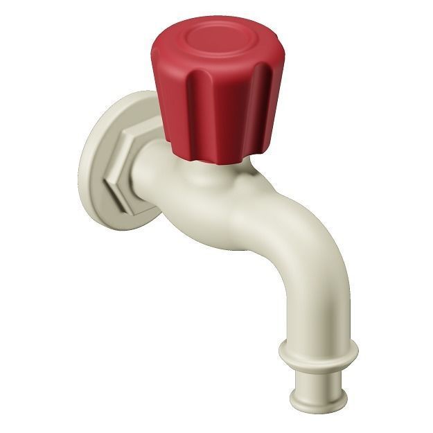 PVC Washing Machine Tap 3D model_1
