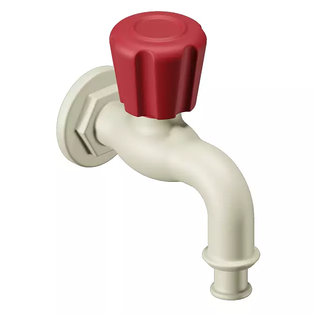 PVC Washing Machine Tap 3D model_0