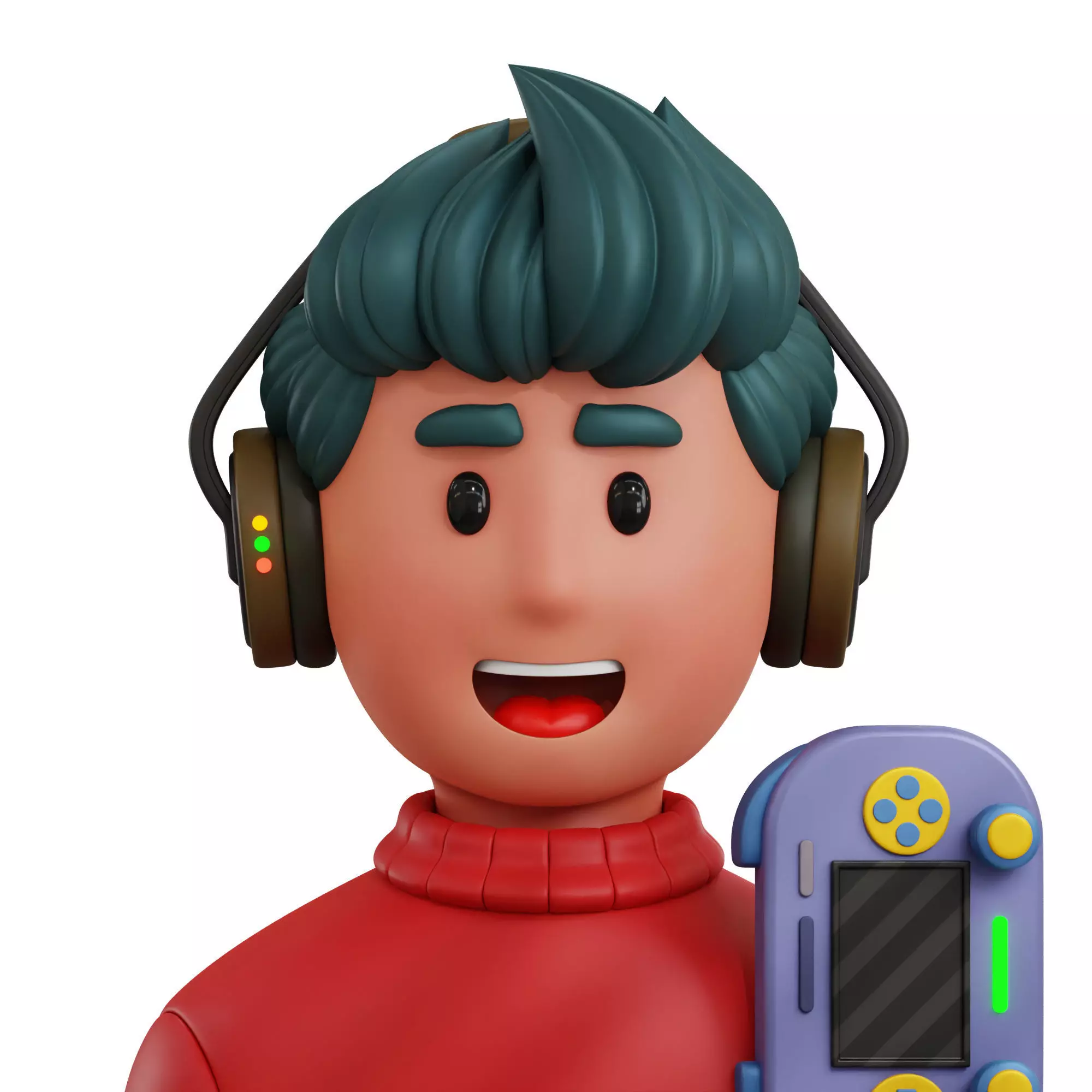 Gamer Player Avatar 3D Icon Low-poly 3D model_0