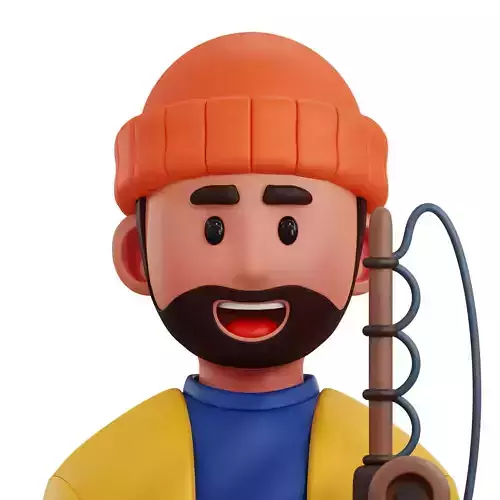 Fisherman Player Avatar 3D Icon