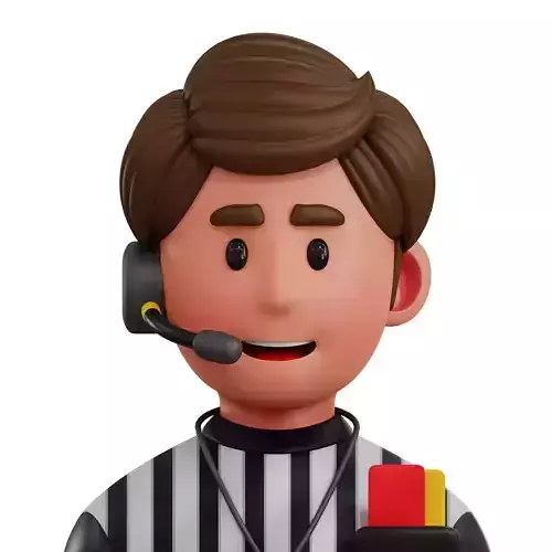 Referee Avatar 3D Icon Low-poly 3D model