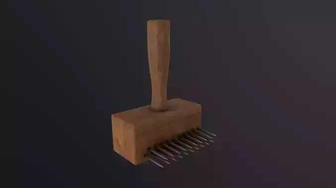Wool Comb 3D Model Low-poly 3D model
