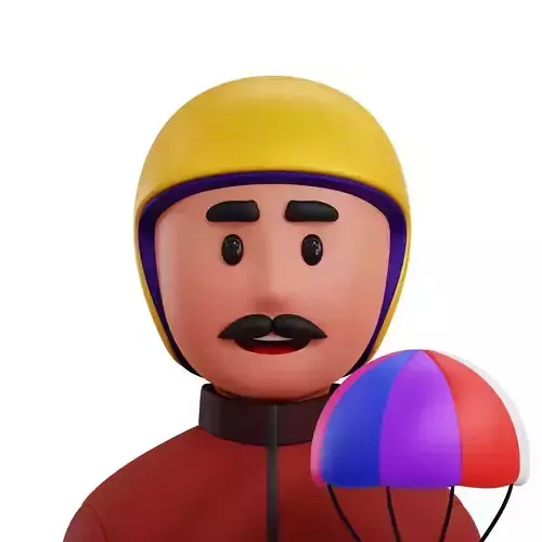 Parachutist Player Avatar 3D Icon