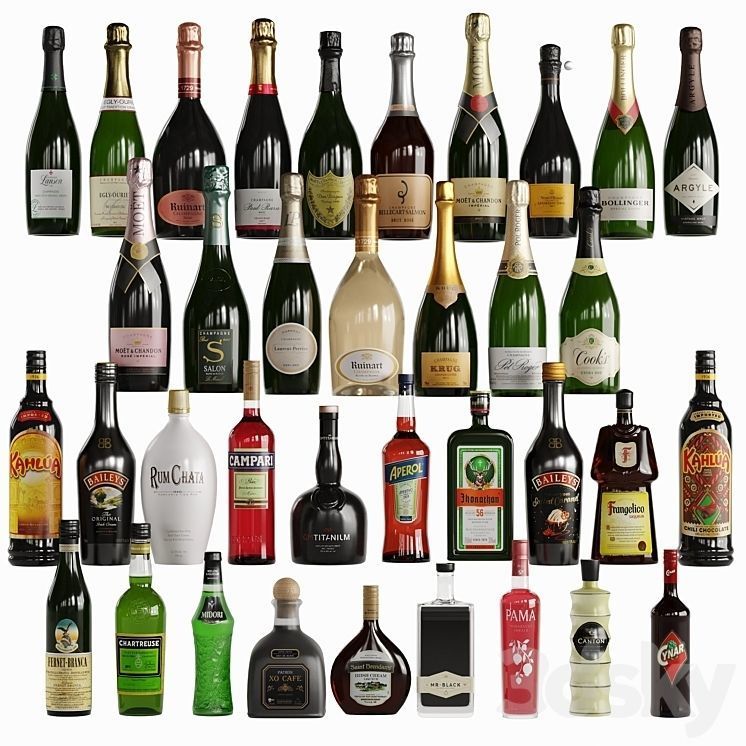 145 Drink Bottle Low-poly 3D model_1