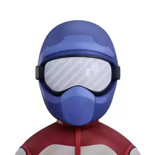 Motocross Player Avatar 3D Icon Low-poly 3D model