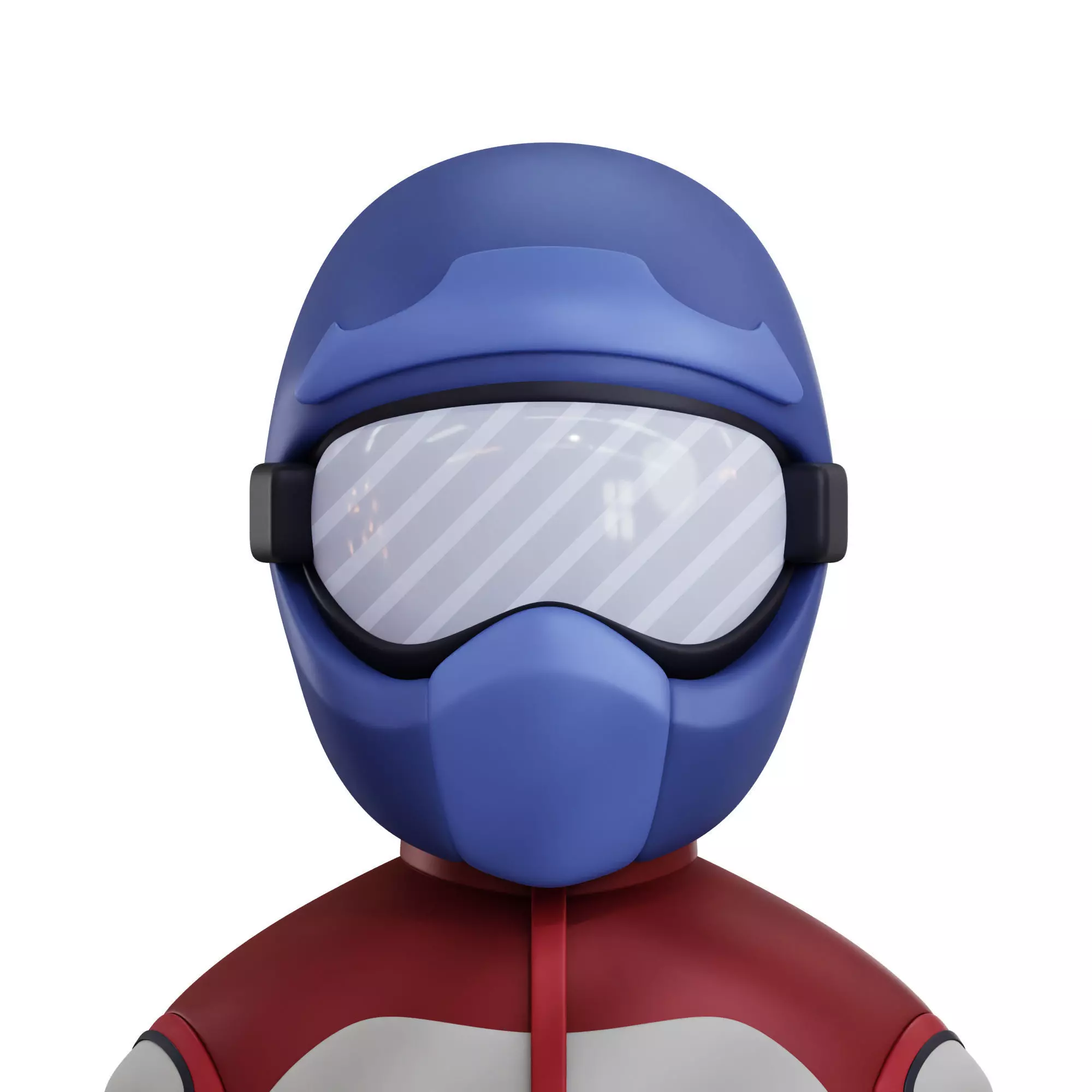 Motocross Player Avatar 3D Icon Low-poly 3D model_0
