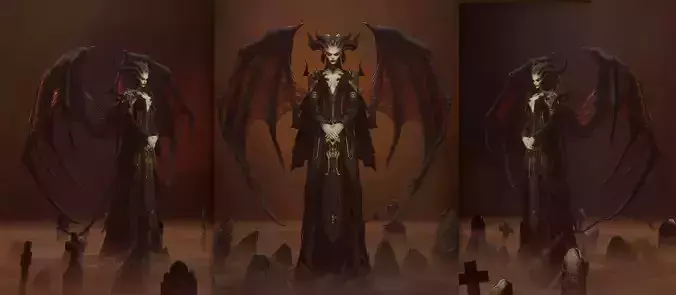 Diablo IV Character modeling process videos and Project files Low-poly 3D model