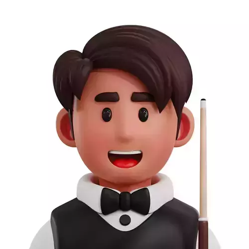 Billiard Player Avatar 3D Icon Low-poly 3D model