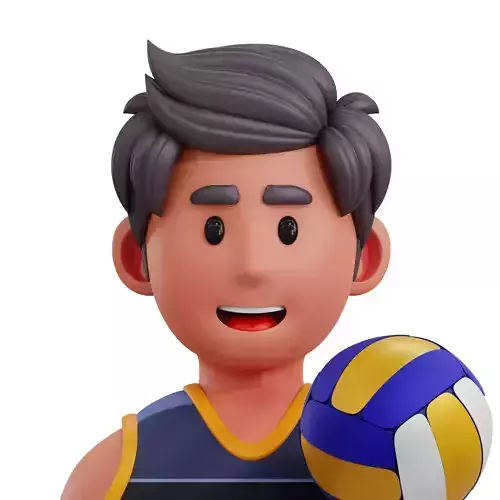 Volleyball Player Avatar 3D Icon Low-poly 3D model