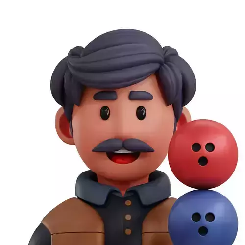 Bowling Player Avatar 3D Icon