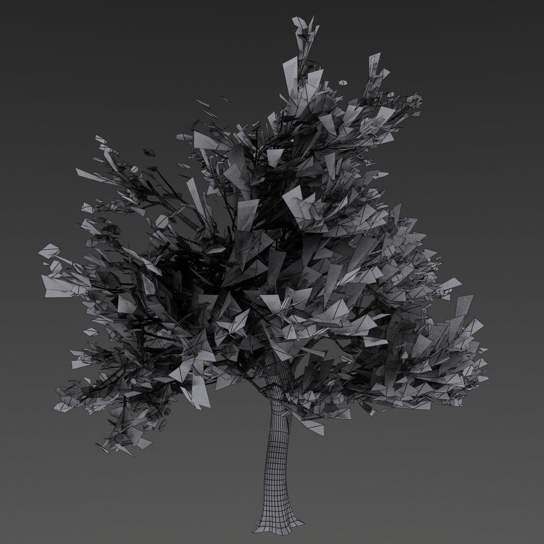 Maple Tree Low-poly 3D model_11