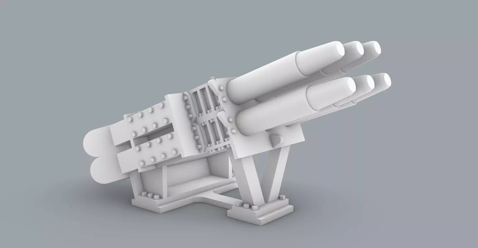 BAE Systems Shield MK2 Decoy Launchers Low-poly 3D model_0