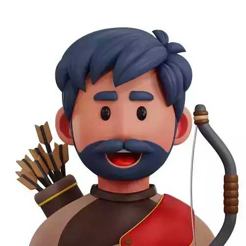 Archery Player Avatar 3D Icon