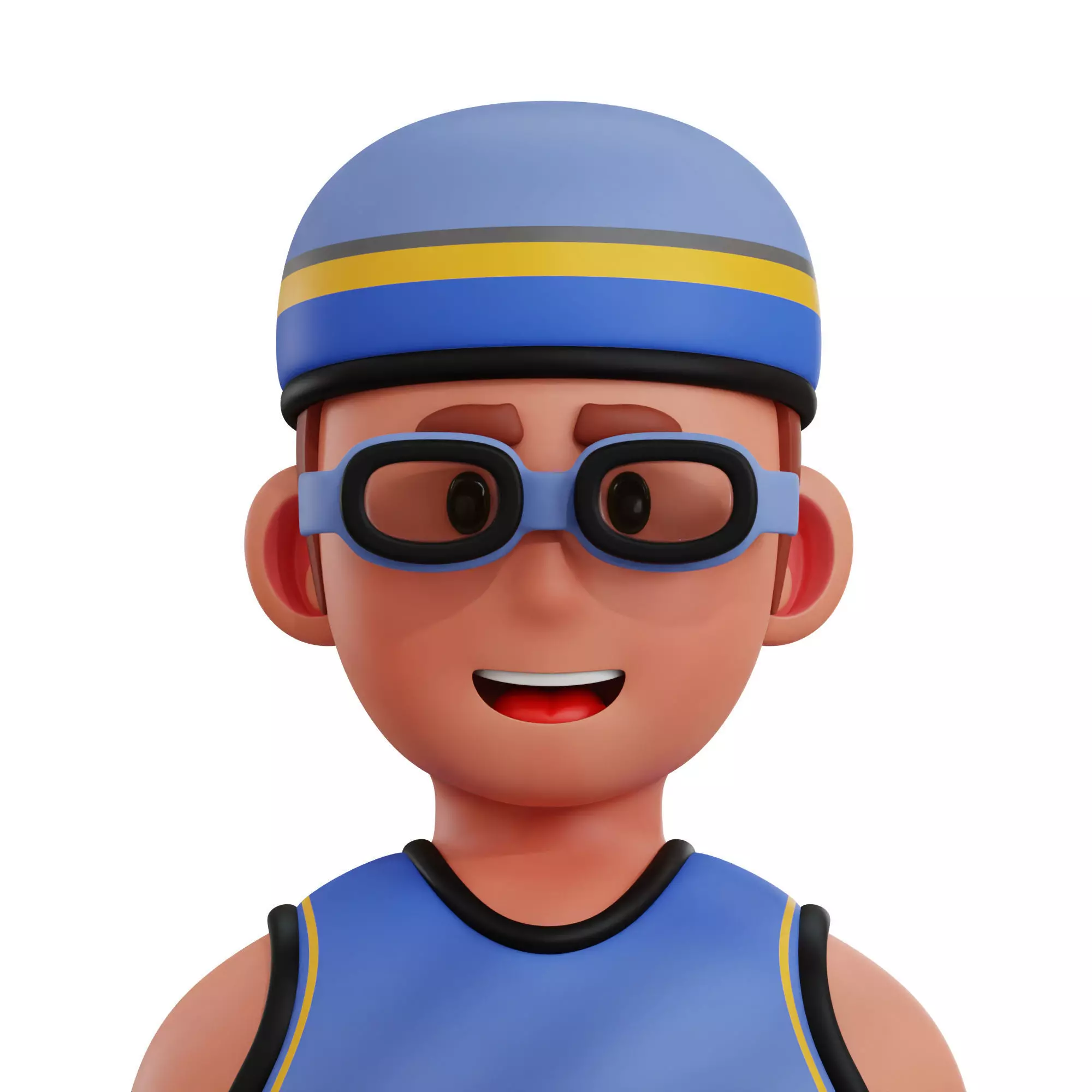 Swimmer Player Avatar 3D Icon Low-poly 3D model_0