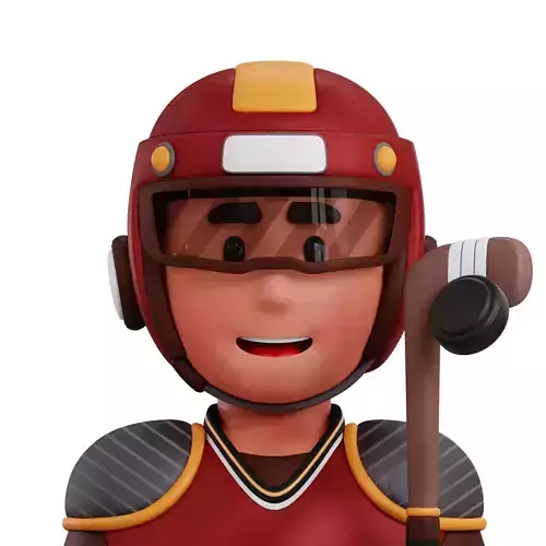Hockey Player Avatar 3D Icon