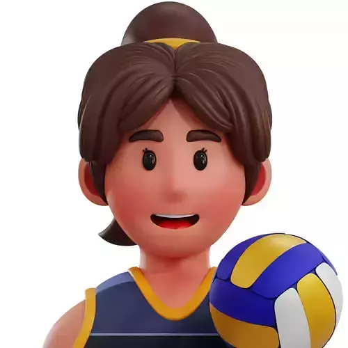 Volleyball Player Avatar 3D Icon