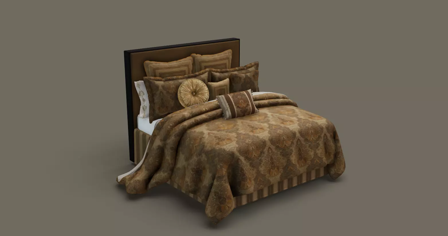 Comforter Set Low-poly 3D model_0