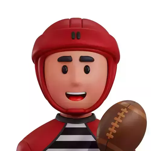 Rugby Player Avatar 3D Icon