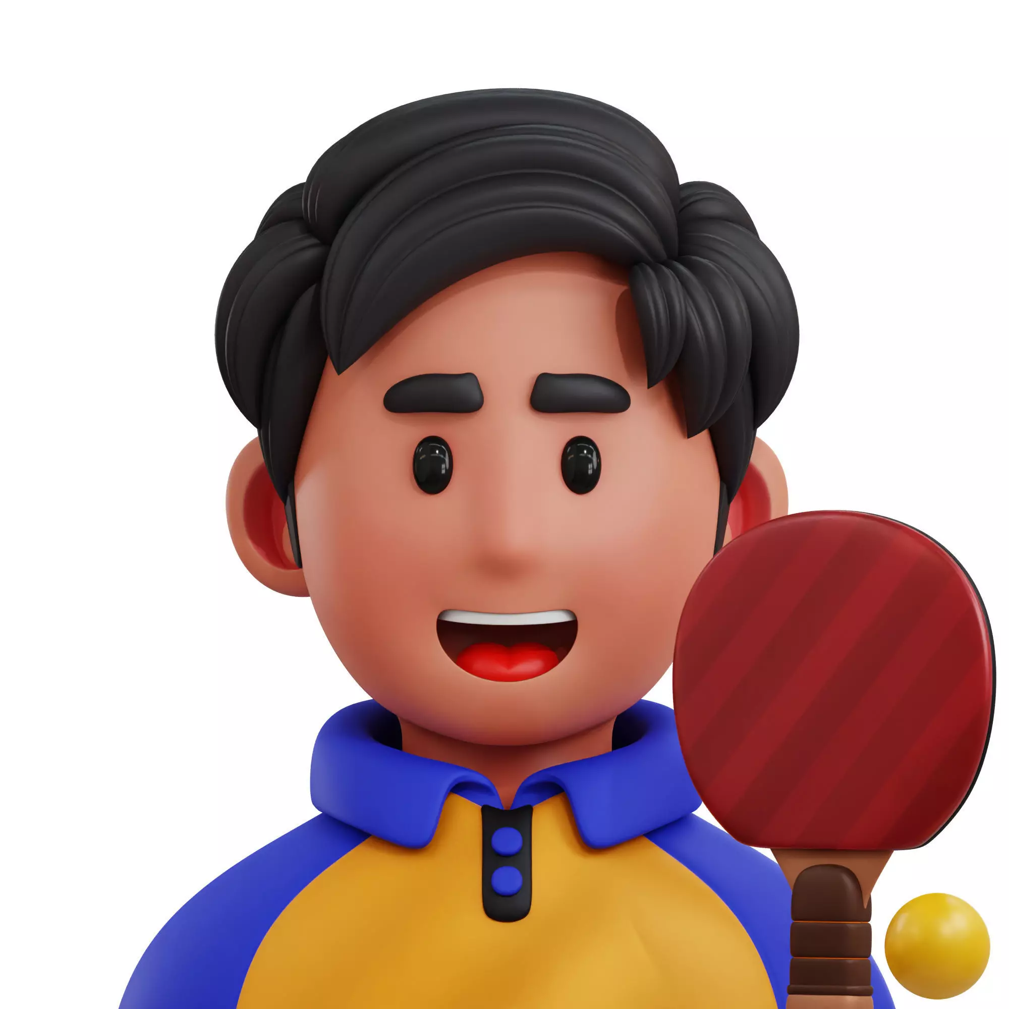 Ping Pong Player Avatar 3D Icon Low-poly 3D model_0