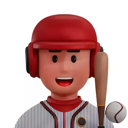 Baseball Player Avatar 3D Icon Low-poly 3D model