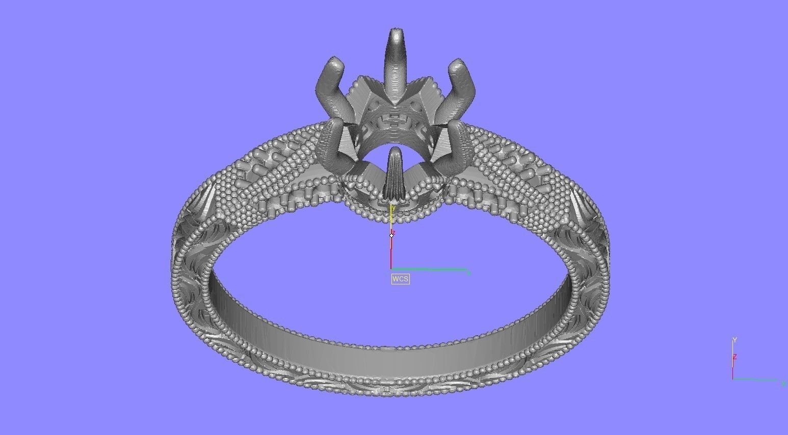 6 Prongs Solitaire Engraving Ring 3D print model_13