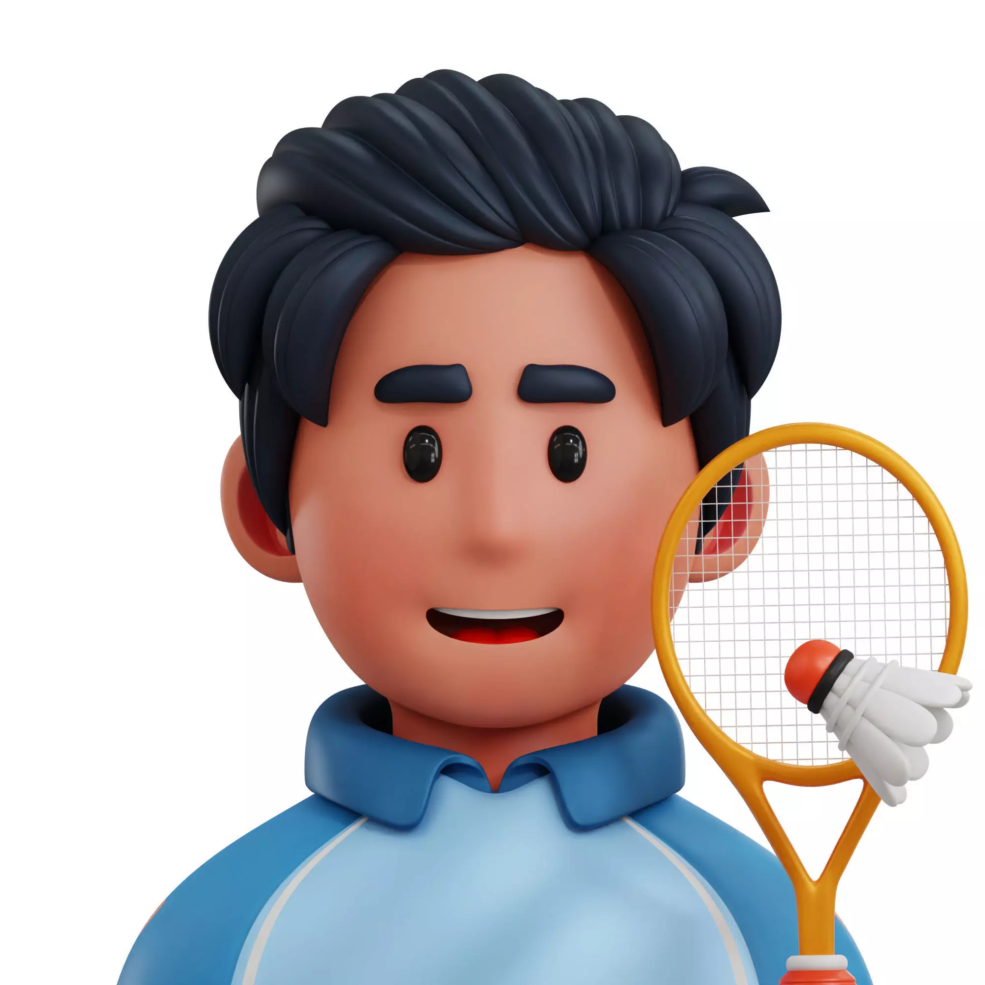 Badminton Player Avatar 3D Icon Low-poly 3D model