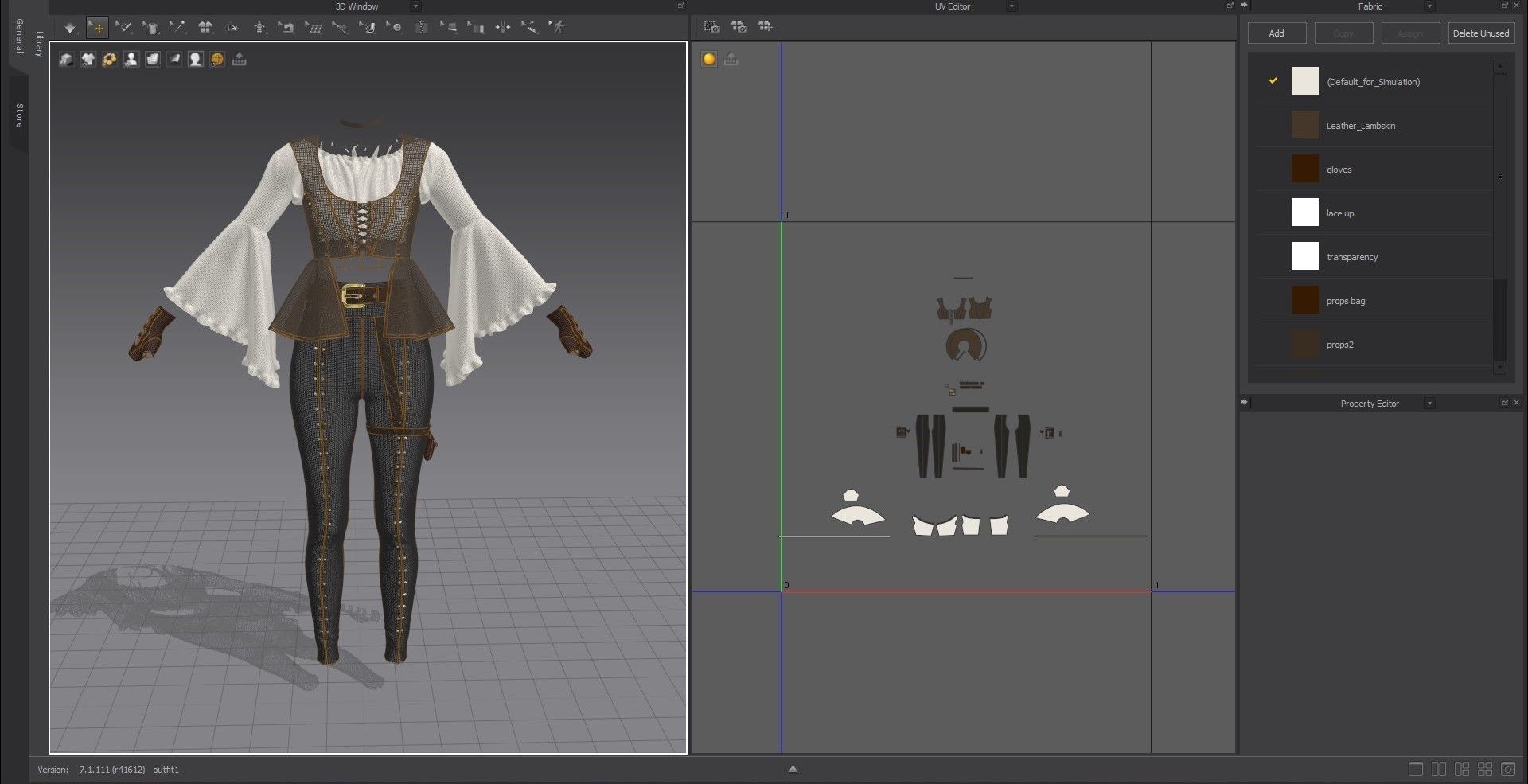 female warrior outfits 3D model_5