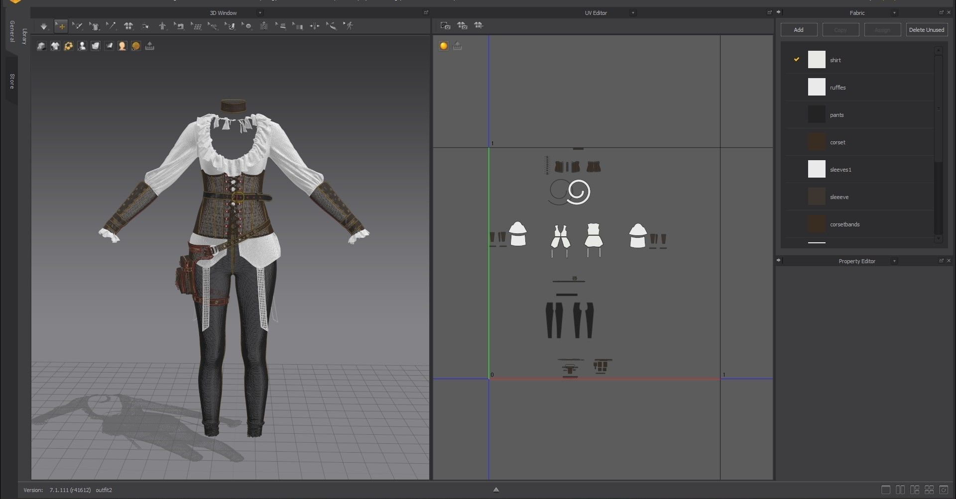 female warrior outfits 3D model_4