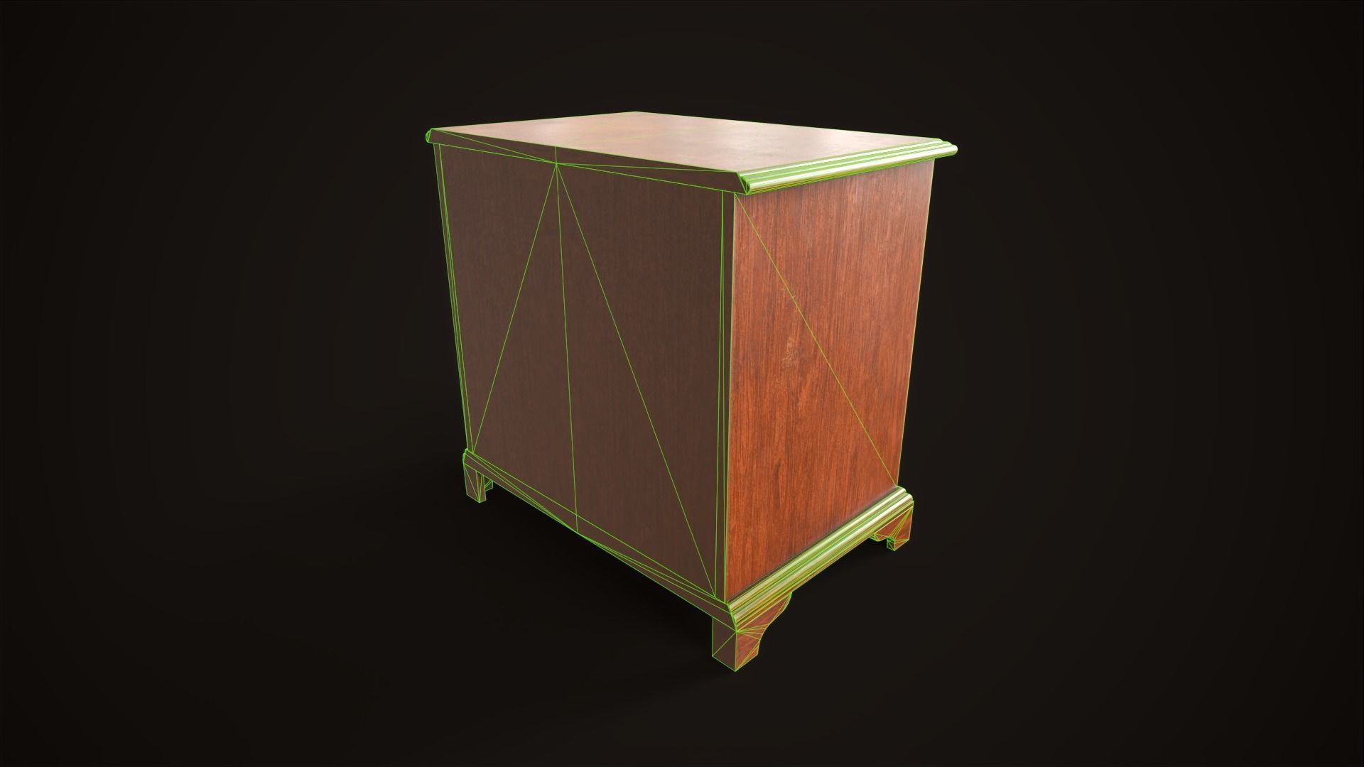 Vintage dresser Low-poly 3D model_14