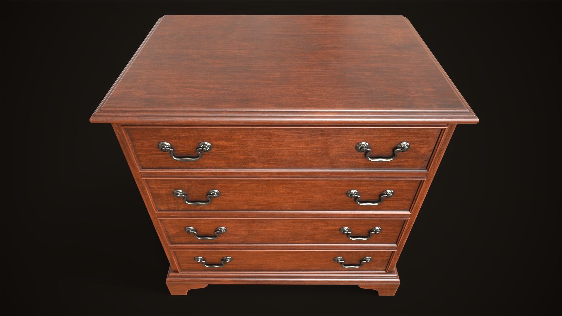 Vintage dresser Low-poly 3D model_16