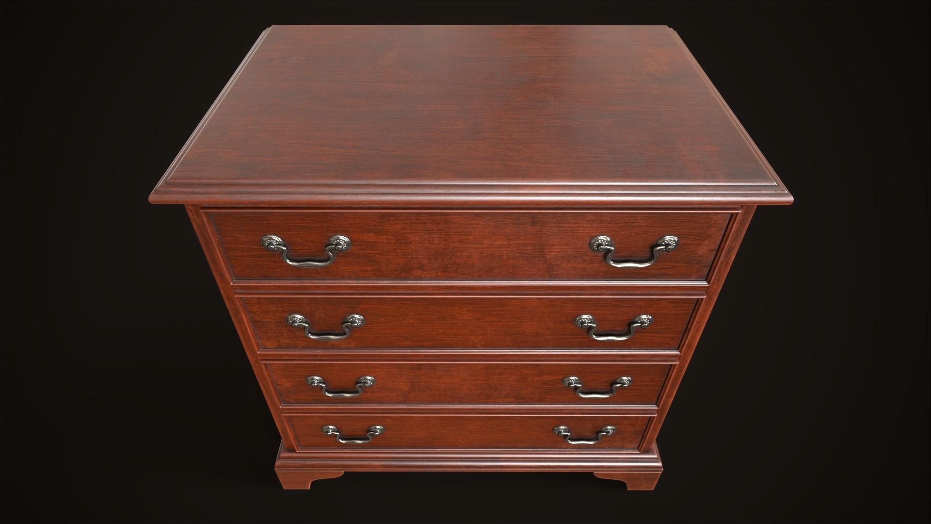 Vintage dresser Low-poly 3D model_6