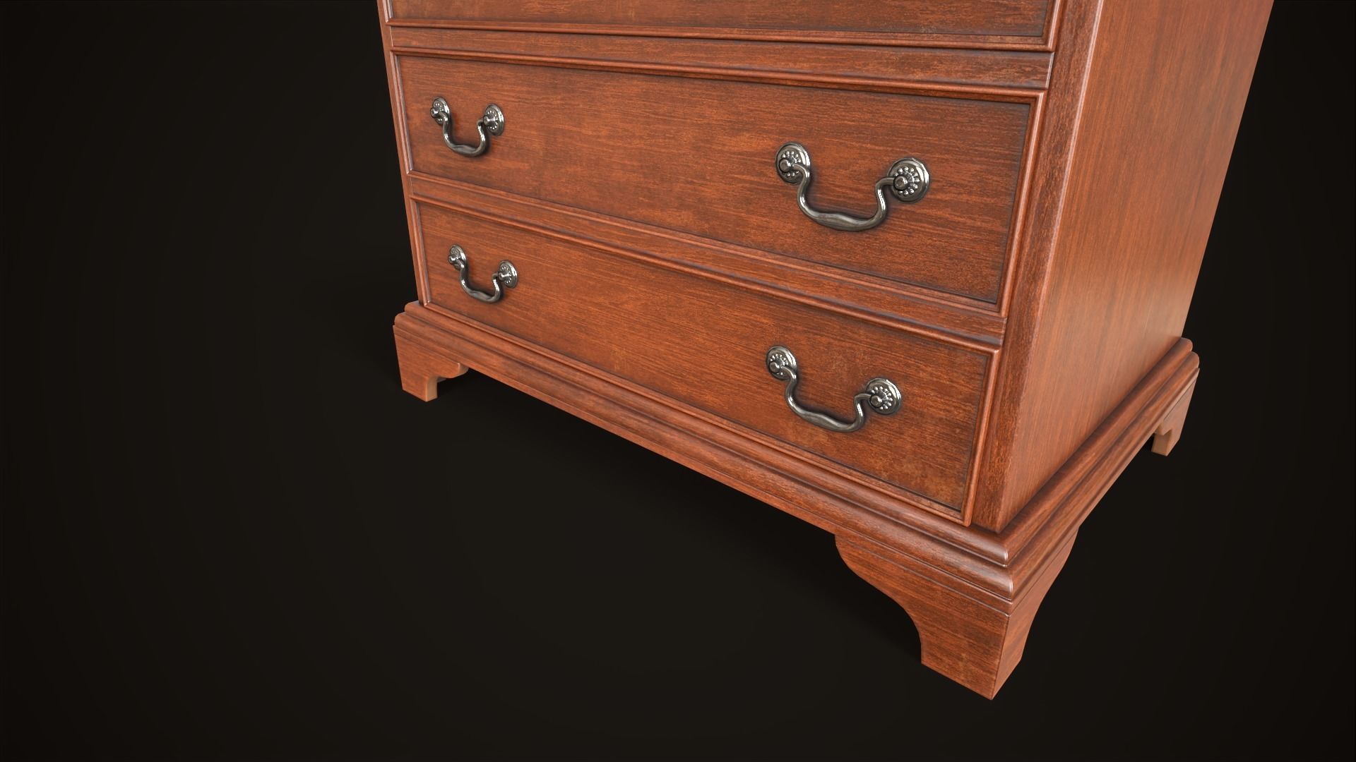 Vintage dresser Low-poly 3D model_9