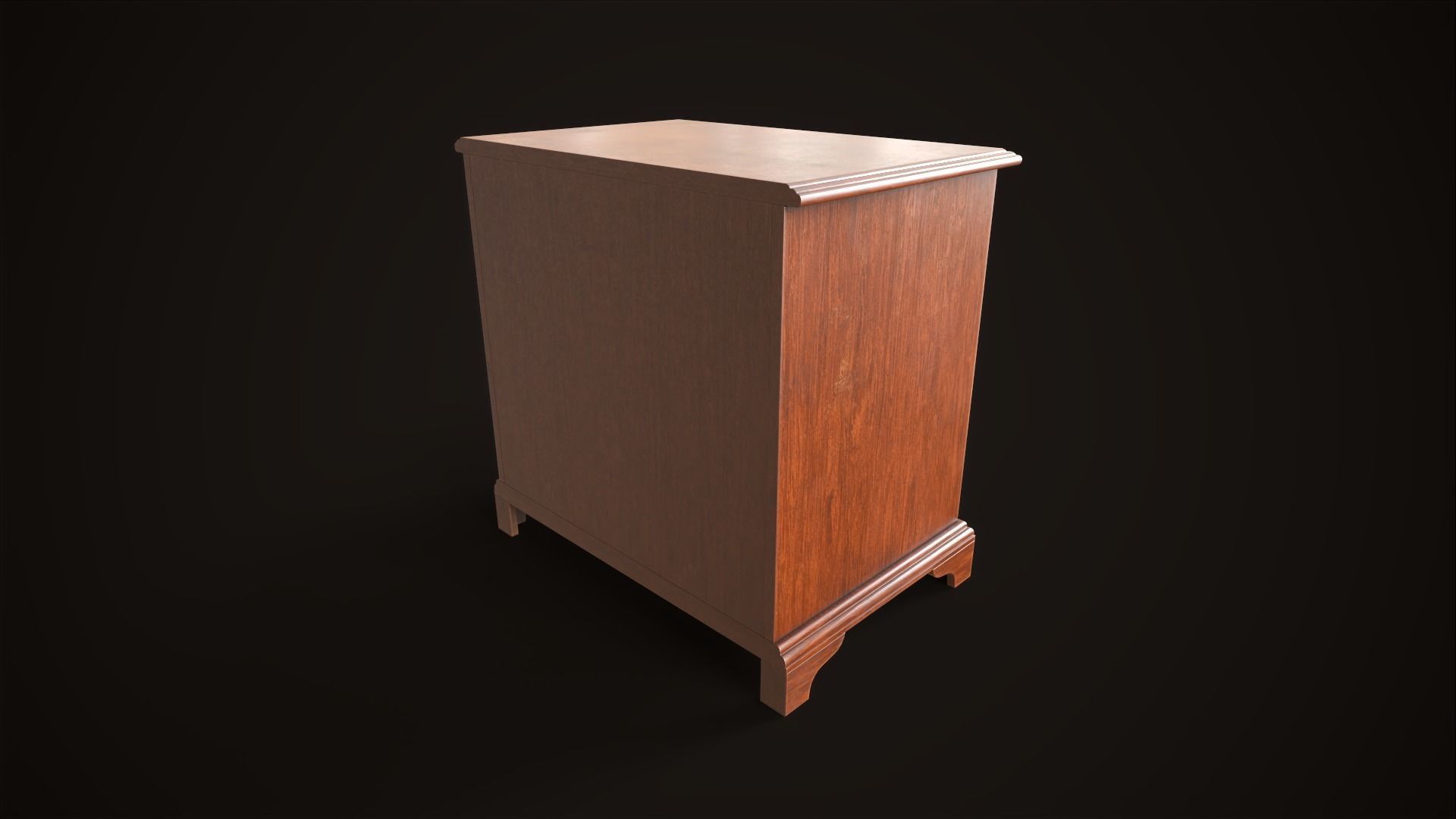 Vintage dresser Low-poly 3D model_13