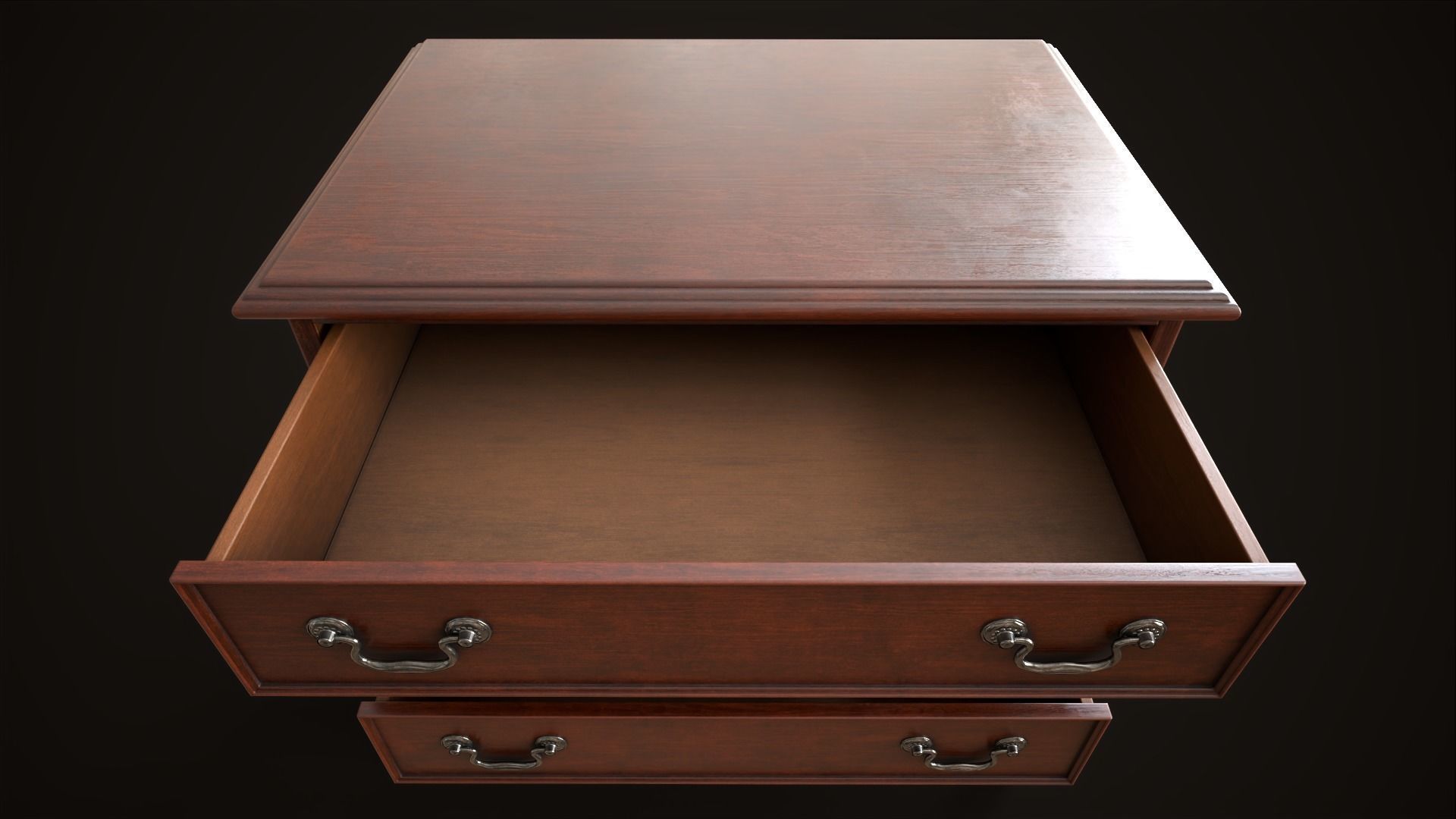 Vintage dresser Low-poly 3D model_17